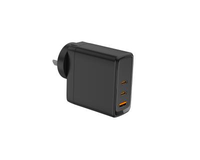 65W USB C 3 Port GaN Fast Charger Block Multi Port USB C Wall Charger For MacBook