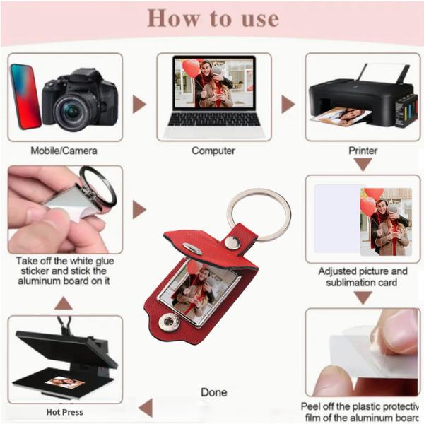 Sublimation Leather Keychain Blanks Personalised Picture Keychain