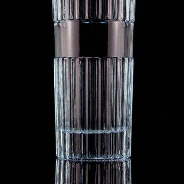 Pretty Light Blue 750ml 75cl Vertical Stripes Botão de Vodka com tampa feita de vidro transparente
