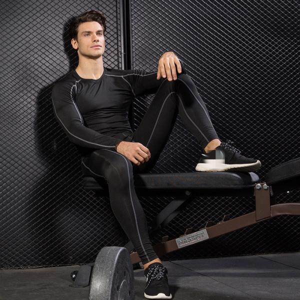 Wholesale Cheap Gym Fitness Winter Men Pants Set Long Johns Underwear