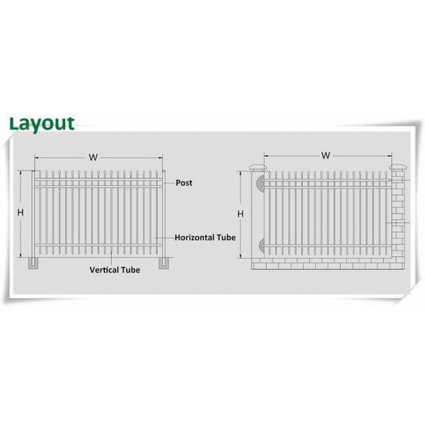 Customized Black Zinc Steel Metal Garrison Fence Panels Maintenance Free