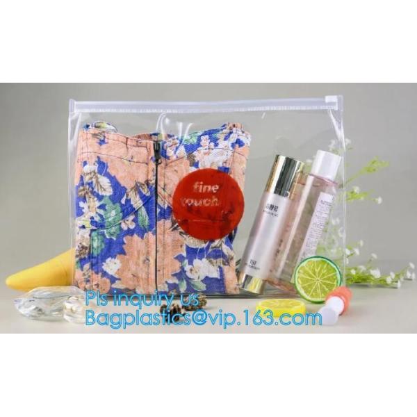 Horizontal Style Top Slider Closure Zip PVC Pack Bag for Tower Clothing Pack Clear and Frosted Sides, PVC / EVA / TPU zi