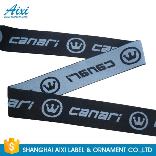 Custom Logo Soft Underwear Jacquard Elastic Waistband Spandex Webbing Tape