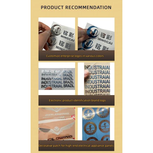 Electroplated nickel label, logo, stickers with customized colour for home appliance and other packaging needs