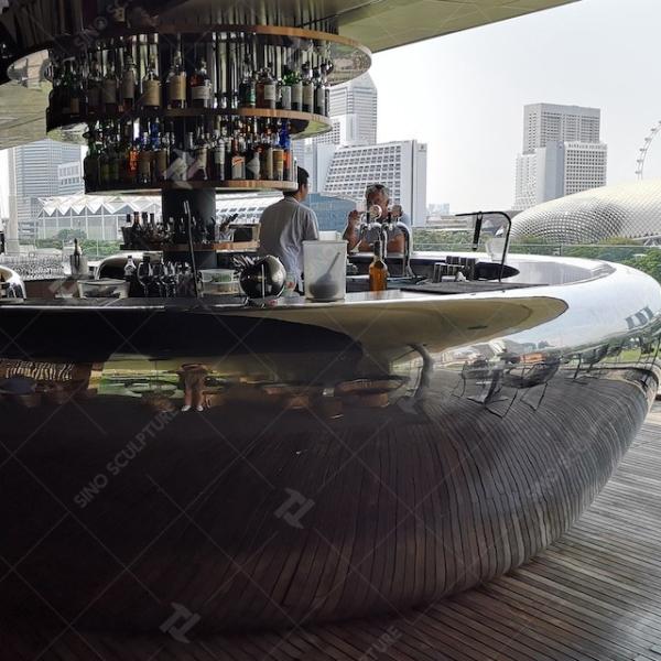 Commissioned Stainless Steel Bar Counter Sculpture In The National Gallery, Singapore