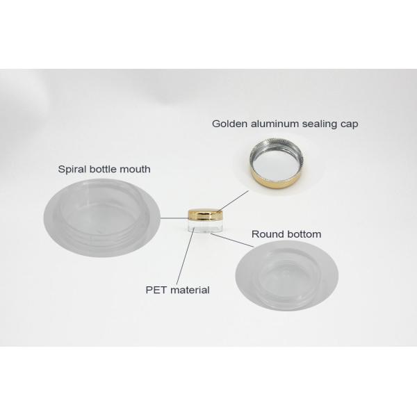 38mm 10ml 5g Clear Cosmetic Jars With Golden Screw Cap