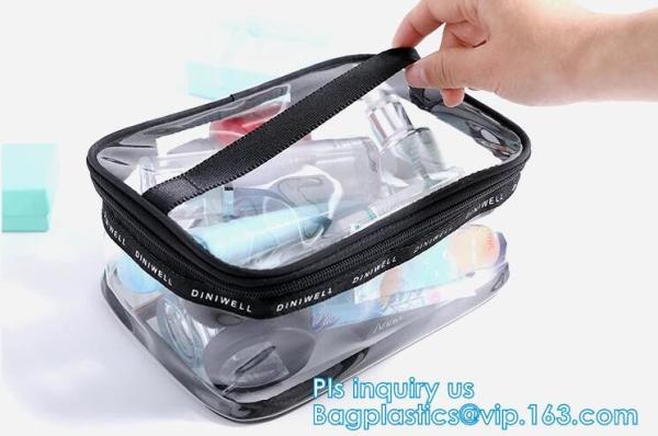 Make up beauty cosmetic bag travel pvc zipper bag for travel cosmetic packaging, Vinyl Travel Bag Foldable Organizer Duf