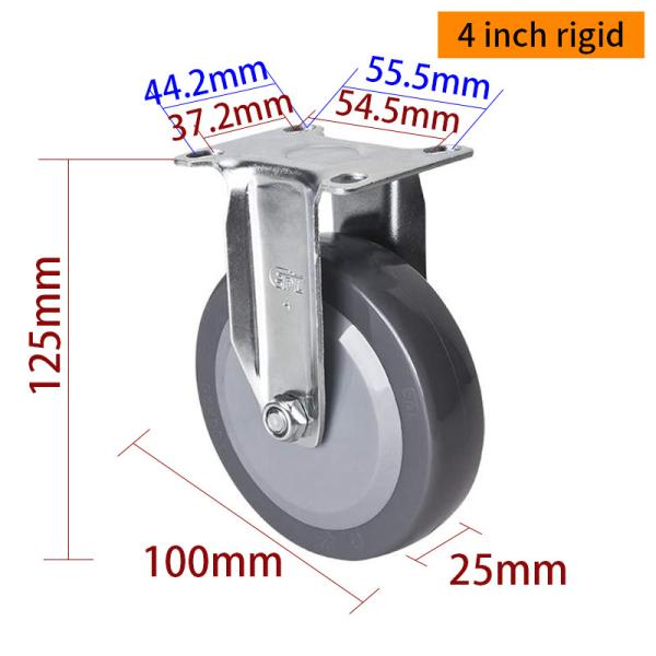 Las ruedas giratorias de 4 pulgadas para vehículos ligeros comerciales e industriales