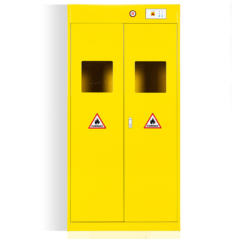 Yellow Flammable Gas Cylinder Storage Cabinet Explosion Proof Corrosion Proof Cylinder Safety Cabinet