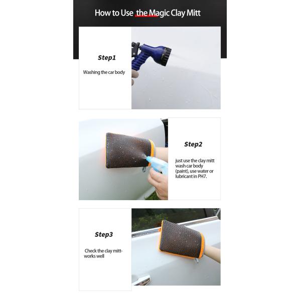 Effective Cleaning Orange Car Clay Mitt For Car Washing And Detailing S M L XL Size