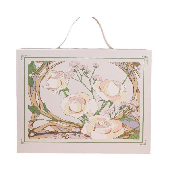 Camellia Forest Wedding Favor Box Champagne Collapsible Gift Box With Magnetic Closure Floral Design