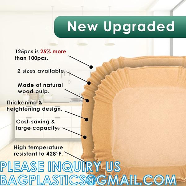 Air Fryer Disposable Paper Liner Reusable Air Fryer Liners, Round Air Fryer Parchment Paper, Non-Stick Food Grade