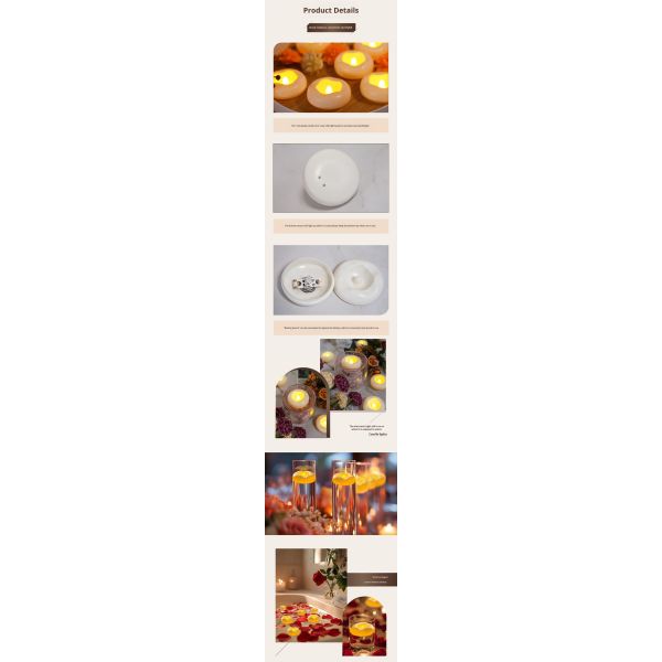Rechargeable Waterproof Flameless Floating Candles Plastic Tea Light Votive Candles White