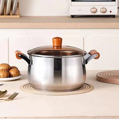 Factory Two Layer Cook Food Steamer Pot 18/8 Stainless Steel Steamer Pot With Wooden Handle