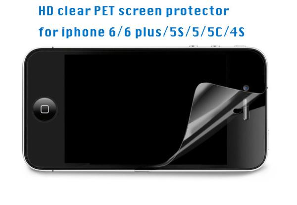 HD clear PET Screen Protector for iPhone , 100% Bubble-free,Anti-oil, high transparency