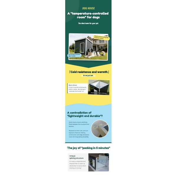 Australia Standard Insulated Dog House for Winter Waterproof Windproof Pet Cage Home Outdoor Easy Install Easy Clean Pet House