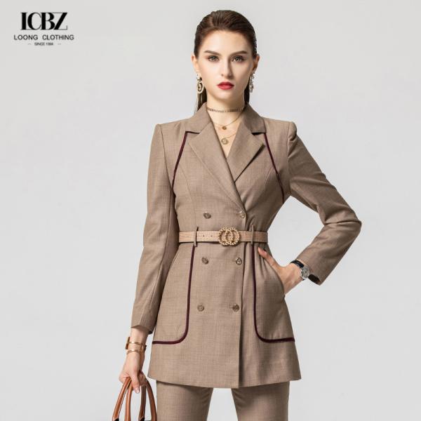 Fibra de Poliéster Feminino Elegante 3 Peças Conjuntos 2023 Escritório Formal Blazer Coat Shorts Conjuntos