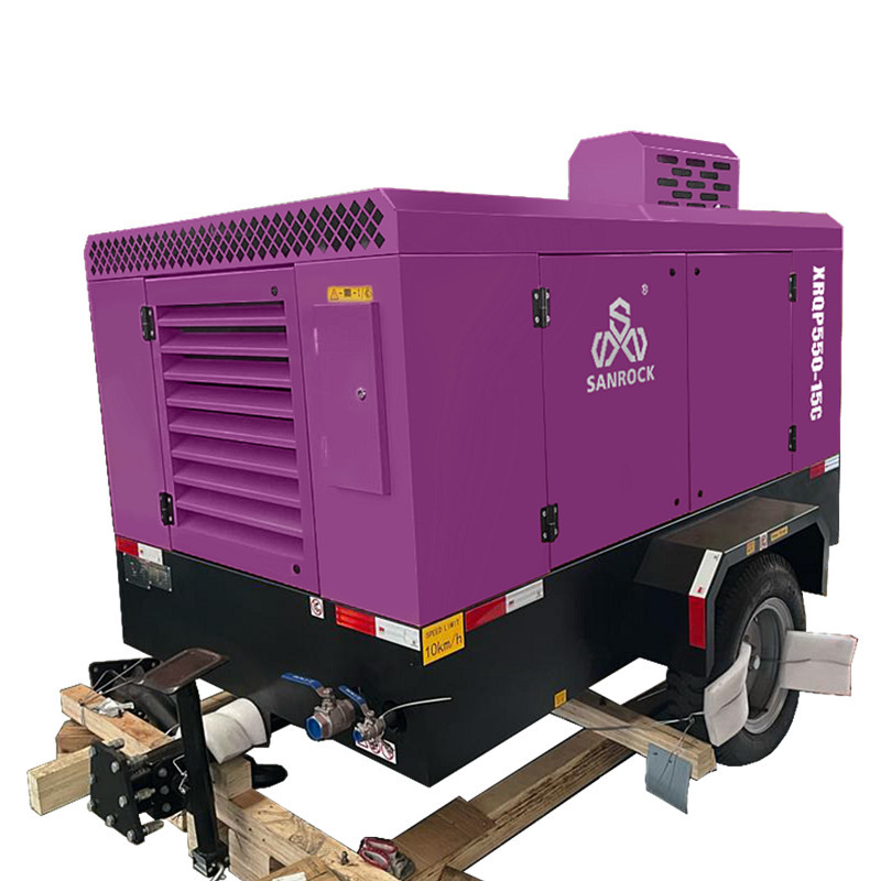 Screw Air Compressor Diesel Powered Rotary Air Compressor Machine Portable Air Compressor 