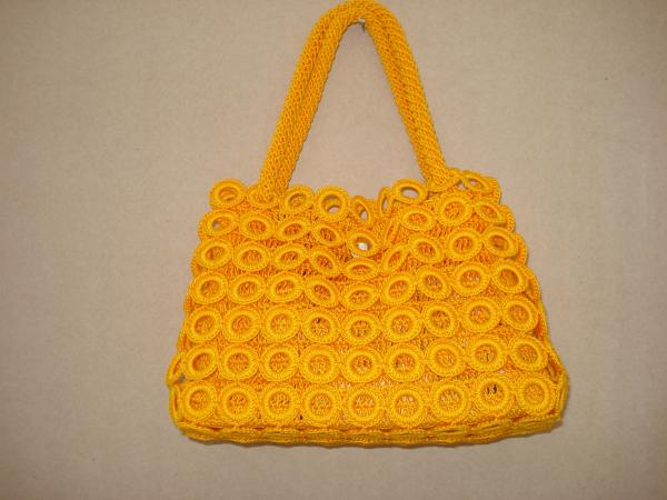 Crochet Yellow WOmen Fashion Bag handbag tote purse shoulder bag