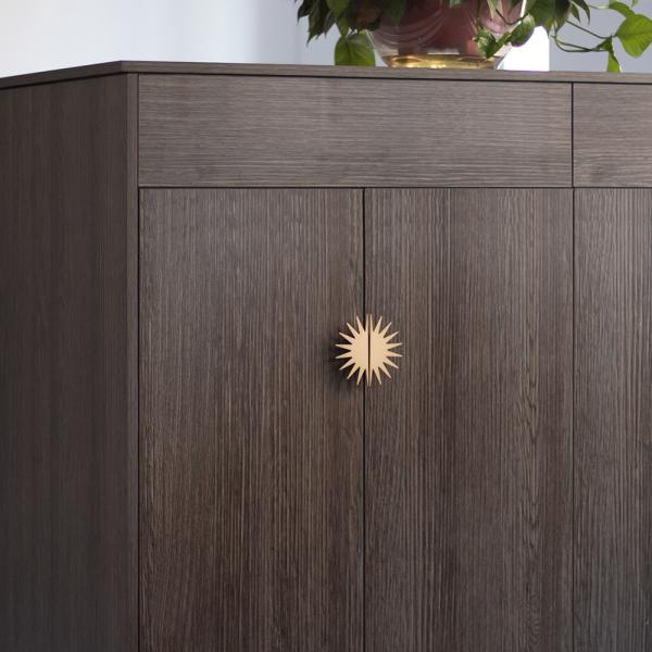 OEM Sun Flower Black Cabinet Handles Customize 12cm For Furniture Door