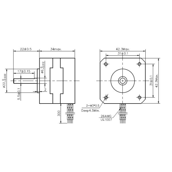 Мотор гибрида Nema 17 Stepper 2 вращающий момент 42MM провода 12VDC участка 4 высокий для принтеров 3D