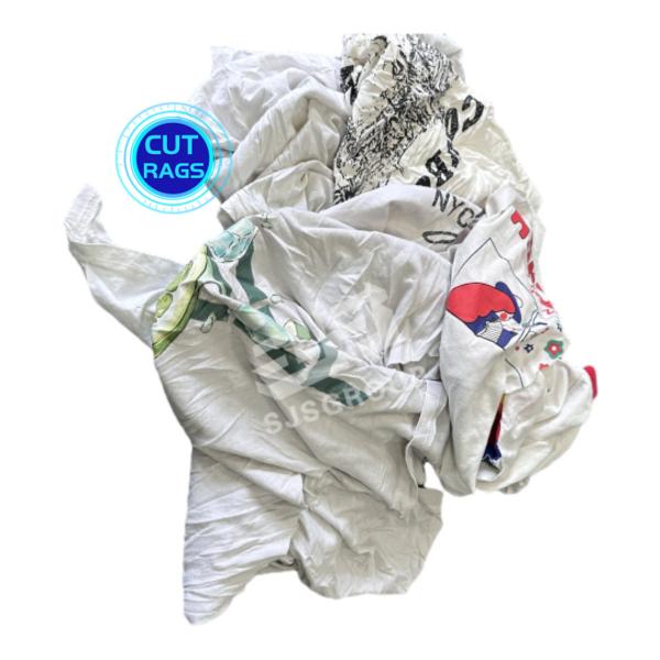 Cheap cotton clean cloth used white printed t shirt rags cotton workshop wiping mechanic rags