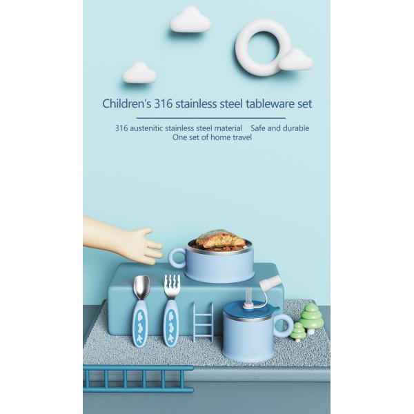 Eco Friendly SS316 Infant Tableware Baby Products Silicone Dinnerware Infant Suction Plate