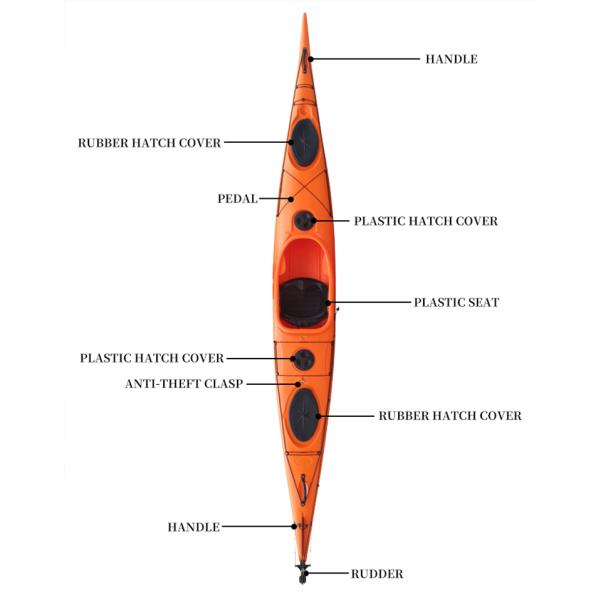 Aquaglide Sea Touring Kayak Chelan 5mm Single Person Plastic 5.0m*0.6m