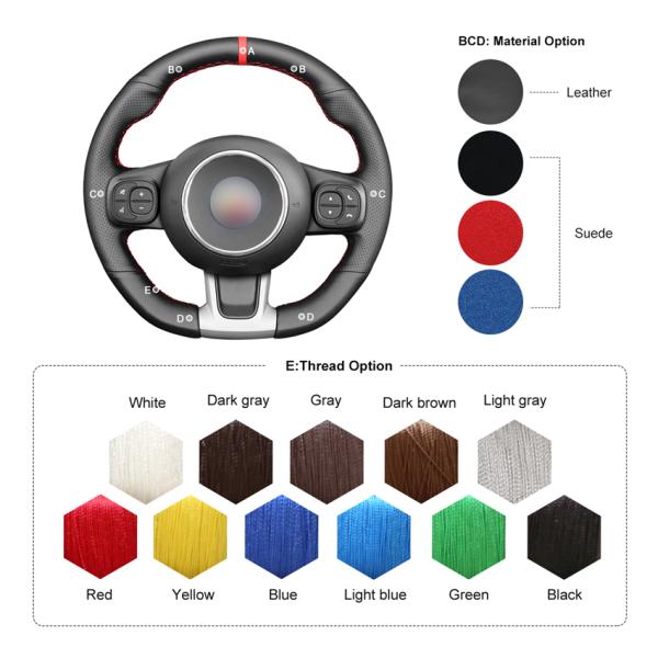 MEWANT For Abarth 595 595C 695 695C Fiat 500 500C The New Original Steering Wheel Cover Four Seasons Universal 45USD For Sale