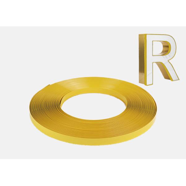 Metal Stainless Steel With Yellow Color Letter Advertising Sign For Airport Plastic Trim Cap