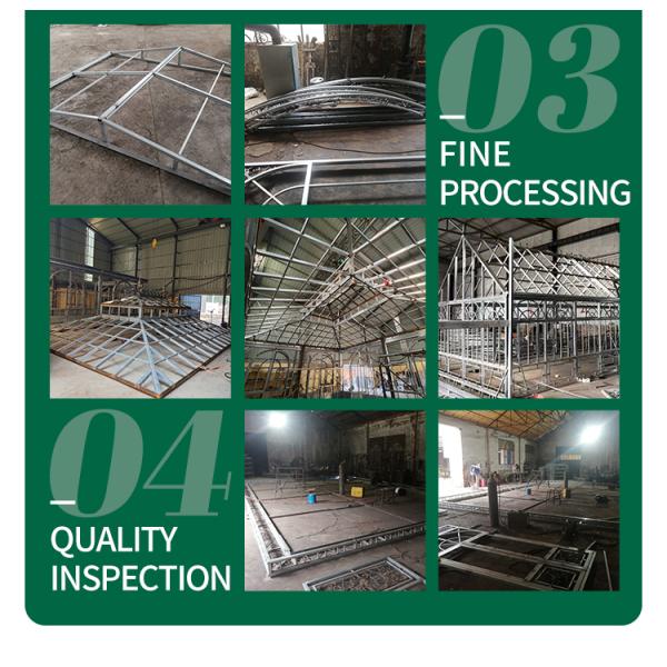 Movable Sunroom Wrought Iron Cast Iron Gazebo Metal Green House Safely Reinforced Large Outdoor Wedding