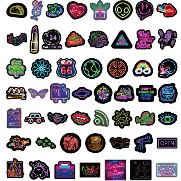 Personalized Neon PVC Kiss Cut Stickers Decals For Home Luggage