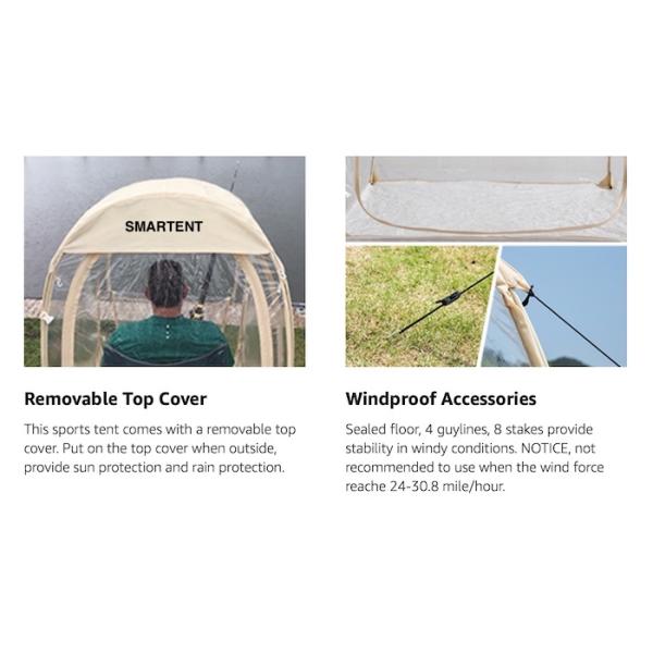 50*50*62''Inch Outdoor PVC Transparent Waterproof Single Layer Fiberglass Frame Pop Up Sports Tent With UV Protection