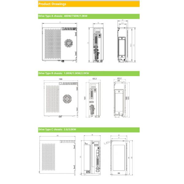 Мотор сервопривода 750W AC перепада промышленный Ecma-C20807RS трехфазный