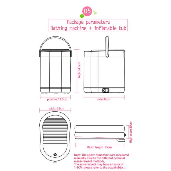 Mildewproof Air Baby Bath Tub Travel Foldable Shower Basin With Air Pump