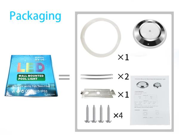 35W 18W 316LSS Wall Mounted LED Pool Light RGB Cool White 230MM
