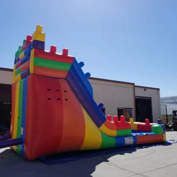 5-10 Passenger Inflatable Water Slide Pool Rental with Rainbow Pool and Slide Package