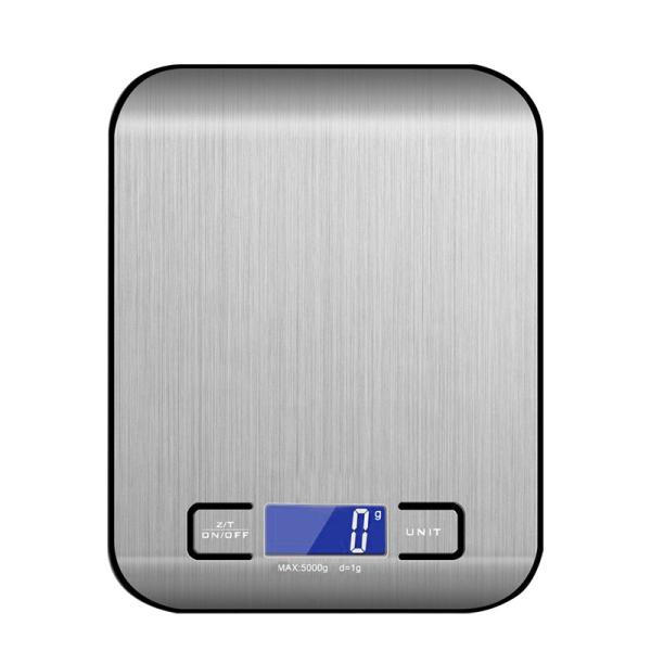 Battery Powered Stainless Steel Kitchen Scale 5KG Capacity and Accurate 1g Reading for Weight Measuring in the Kitchen