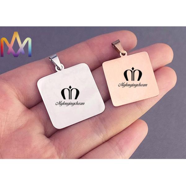 SS304 отполировало прямоугольник качает изготовленные на заказ гравируя шармы