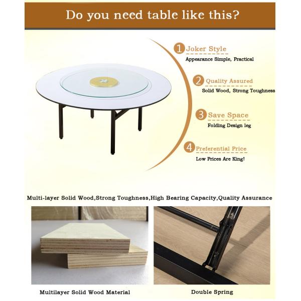 21mm Top Ply Board Dining Hotel Banquet Table DIA 240*75CM