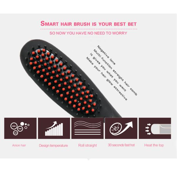Ceramic Electric Home Hair Straightener Comb Brush With PTC Heating Plate