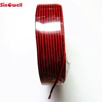 Copper / CCA Electric Wire Cable , Flat Car Speaker Wires Black And Red Color