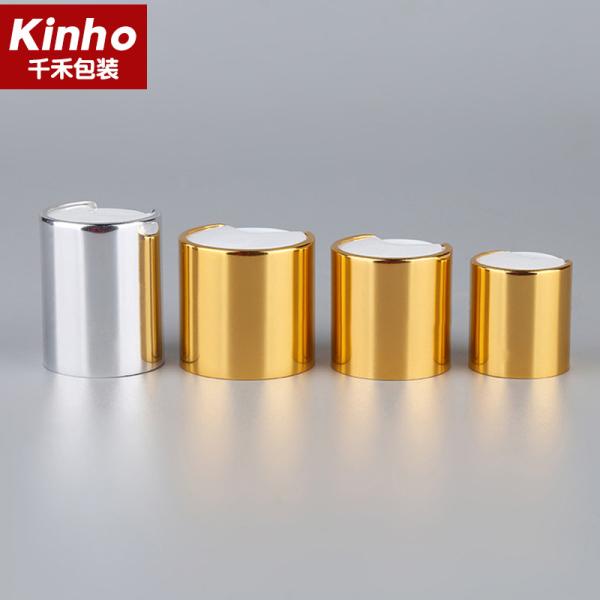 Gold Silver Cosmetic Bottle Cap 20/410 20/415 24/410 24/415 28/410 28/415 Aluminum Disc Top Cap