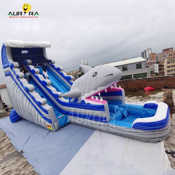 OEM Inflatable Water Slide 0.55Mm PVC Children Water Park Slide With Pool