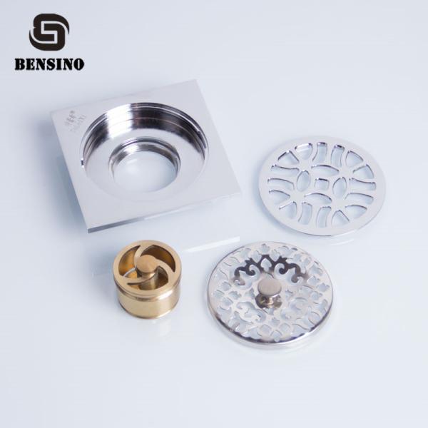 Chrome Plate Bathroom 100x100MM Brass Floor Drain Strainer