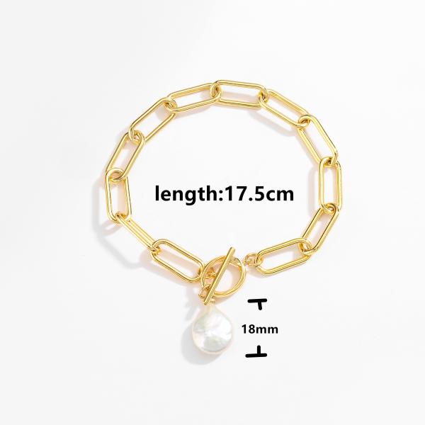 Браслет шарма кнопки жемчуга OT браслета золота OEM 18k имитационный