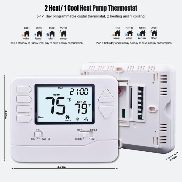 Suuwer Keep Your Home Comfortable and Save Energy with a 7 Day Programmable Thermostat Digital Display