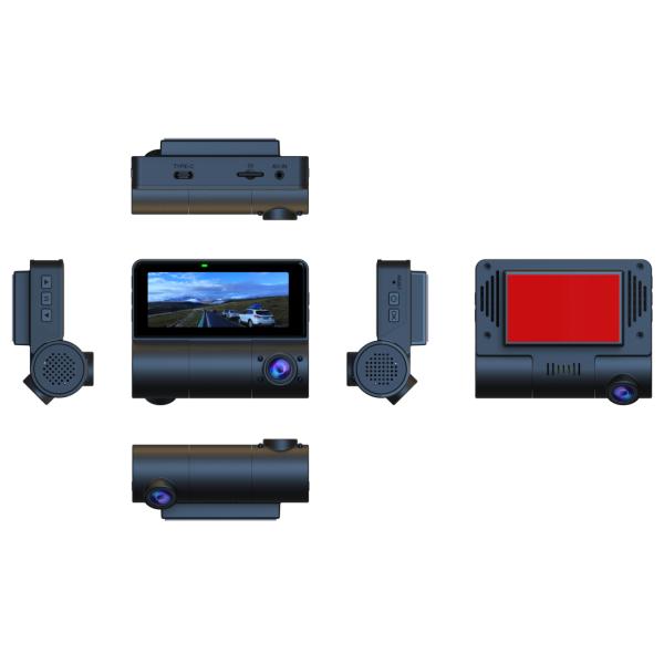 1080P Full HD Автомобильная камера DVR 3 объектива Заднее зеркало Водительский рекордер 170 Широкоугольный
