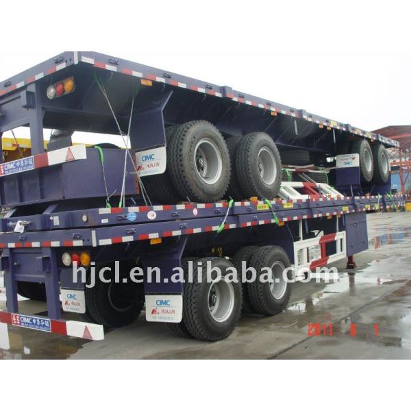 40 Ton Max Payload Tri-axle Flatbed Container Semi Trailer for Truck