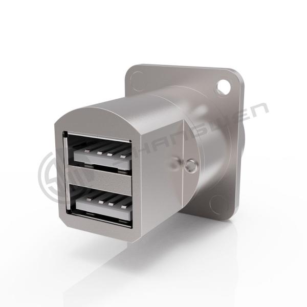 IP65 водонепроницаемая панель соединителя USB с двумя портами и 4 пинными кабелями